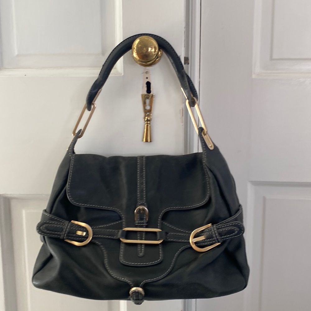 Jimmy Choo Black Leather Tulita Purse